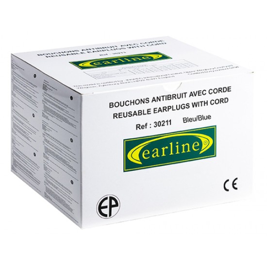 EARLINE - KÉK ZSINÓROS, LAMELLÁS FÜLDUGÓ+DOBOZ SNR 26DB (ST) EARLINE - KÉK ZSINÓROS, LAMELLÁS FÜLDUGÓ+DOBOZ SNR 26DB (ST)