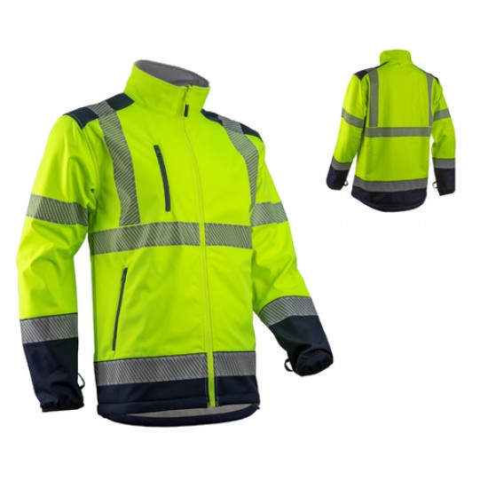KAZAN KOMBINÁLHATÓ HI-VIZ SÁRGA SOFTSHELL FELSŐ_4XL