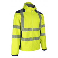 NEBULO FLUO SÁRGA/SÖTÉTKÉK SOFTSHELL KABÁT