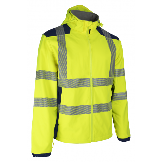 NEBULO FLUO SÁRGA/SÖTÉTKÉK SOFTSHELL KABÁT