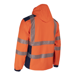 NEBULO FLUO NARANCS/SÖTÉTKÉK SOFTSHELL KABÁT