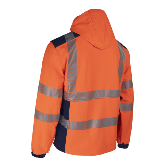 NEBULO FLUO NARANCS/SÖTÉTKÉK SOFTSHELL KABÁT