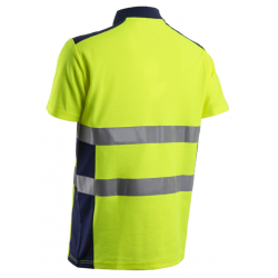 OKI FLUO SÁRGA/SÖTÉTKÉK RÖVID UJJÚ GALLÉROS PÓLÓ