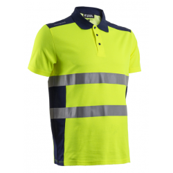 OKI FLUO SÁRGA/SÖTÉTKÉK RÖVID UJJÚ GALLÉROS PÓLÓ
