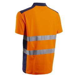 OKI FLUO NARANCS/SÖTÉTKÉK RÖVID UJJÚ GALLÉROS PÓLÓ