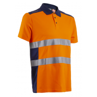 OKI FLUO NARANCS/SÖTÉTKÉK RÖVID UJJÚ GALLÉROS PÓLÓ
