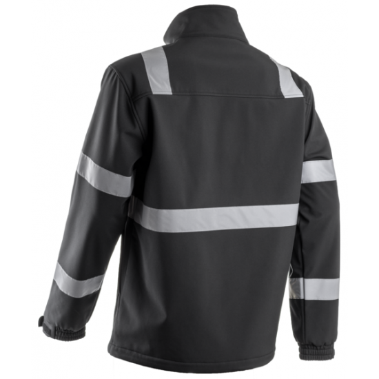 VIGILE FEKETE SOFTSHELL DZSEKI FÉNYV. CSÍKKAL_4XL