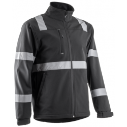 VIGILE FEKETE SOFTSHELL DZSEKI FÉNYV. CSÍKKAL
