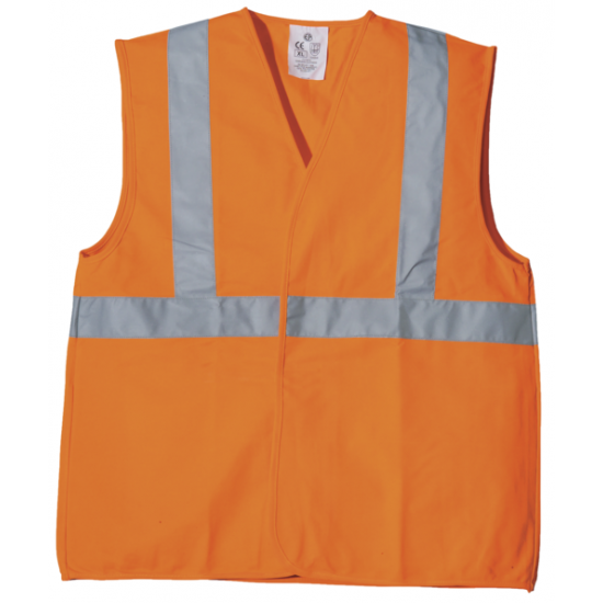 ECO hi-viz narancs mellény, vállpánttal, XL, 2. osztály
