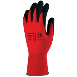 MÁRTOTT FEKETE LATEX, PIROS TEXTIL KÉZHÁTTAL