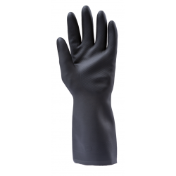 NEOPRÉN, FEKETE VEGYSZERÁLLÓ KESZTYŰ, 32CM/0,7MM, ÉRDES