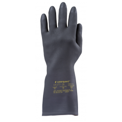 NEOPRÉN, FEKETE VEGYSZERÁLLÓ KESZTYŰ, 32CM/0,7MM, ÉRDES
