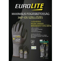 EUROLITE TENYERÉN FEKETE MIKROHABOSÍTOTT NITRIL