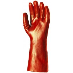 MÁRTOTT PVC KESZTYŰ, PIROS, 36CM HOSSZÚ