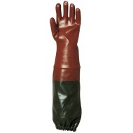 Mártott PVC kesztyű, bordó, sav-, lúg-, olajálló, 65 cm 