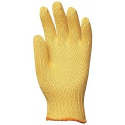 KÖTÖTT VASTAG SÁRGA KEVLAR KESZTYŰ, VÁGÁSBIZTOS, HŐÁLLÓ