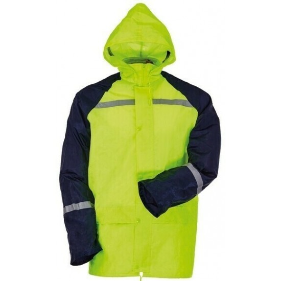 FLUO ESŐRUHA FÉNYVISSZAVERŐ CSÍKKAL, SÁRGA_XXXL (csgt)