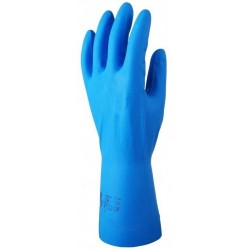 NITRIL KÉK VEGYSZERÁLLÓ KESZTYŰ,32CM/0,22MM,SIMA BELSŐ