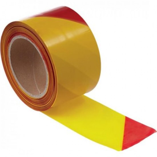 JELZŐSZALAG 7CM/200M SÁRGA/PIROS