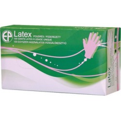 LATEX VIZSGÁLÓKESZTYŰ, PÚDEROZOTT/100 DB L ZÖLD DOBOZ (csgt)